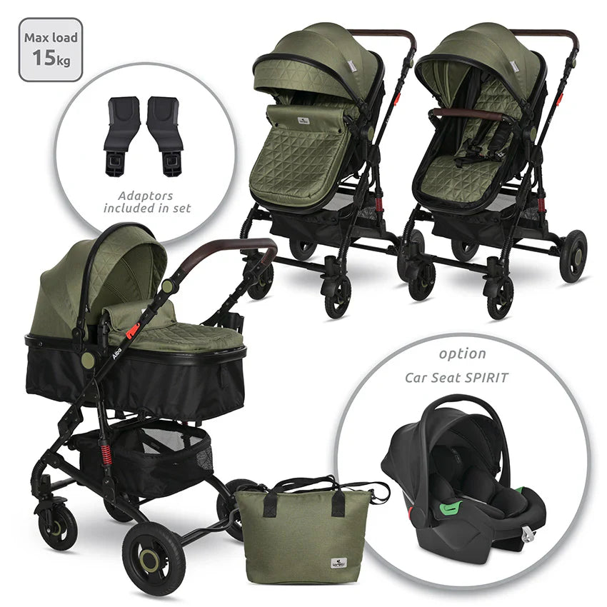 Baby Stroller ALBA PREMIUM SET 3in1 Loden Green new