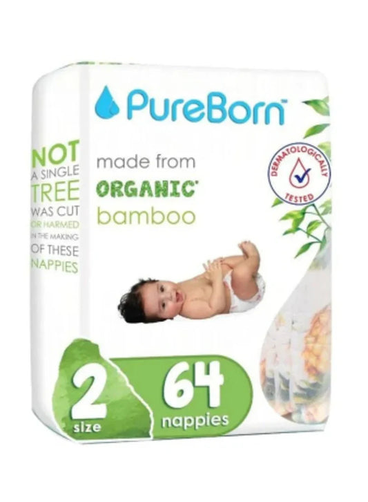 Pureborn - Organic Bamboo Diapers - Size 2