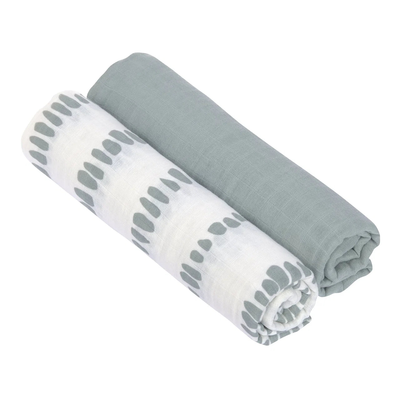 Lassig - Swaddle & Burp Blanket XL - Strokes Silver Grey - 2pcs