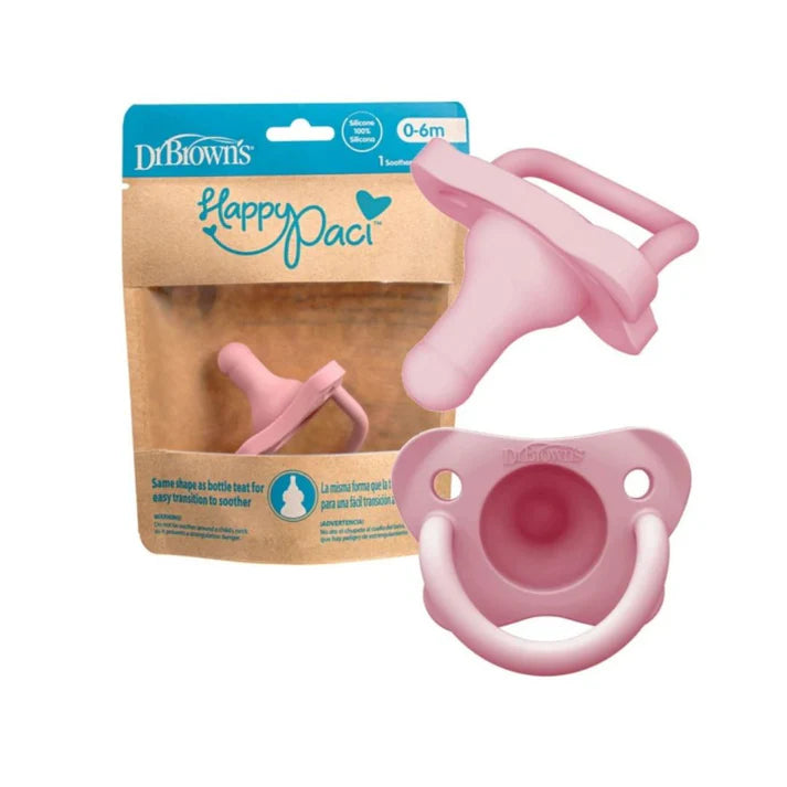 DrBrown's - HappyPaci - 100% Silicone Pacifier - 0m+ - 1pc - Pink