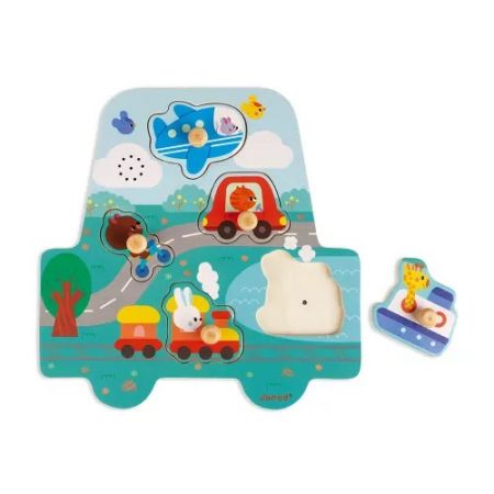 Janod Musical Puzzle Little Racers 5 pcs