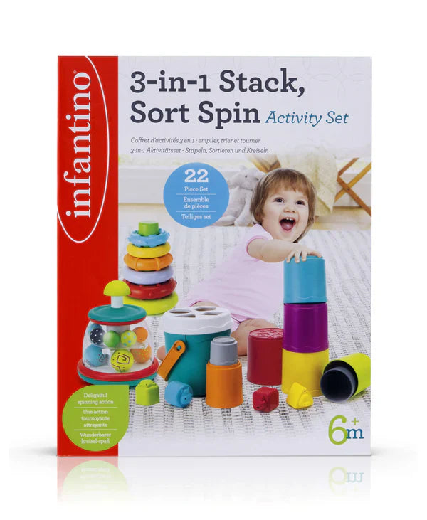 Infantino 3-in-1 Stack, Sort Spin Activity Set™