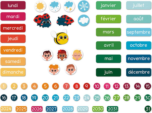 Janod - Magnetic Calendar - French Wood
