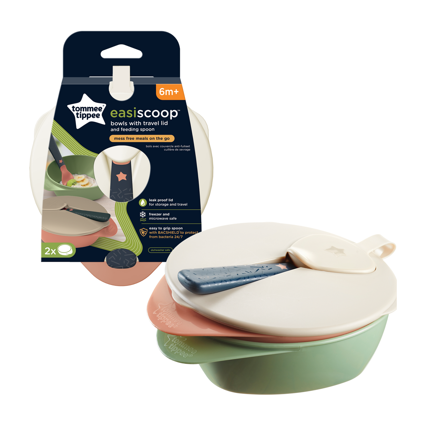 (TOMMEE TIPPEE)EASY SCOOP FEEDING BOWL AND LID