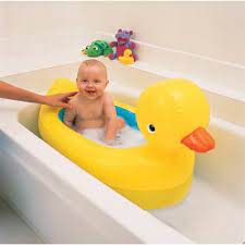 Munchkin - White Inflatable Tub Duck - Shaped Baby Bathtub