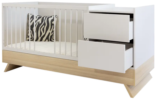 Faktum - Sienna 3in1 Multi Bed - Baby Cot With Changing Dresser & Junior Bed - Cashmere