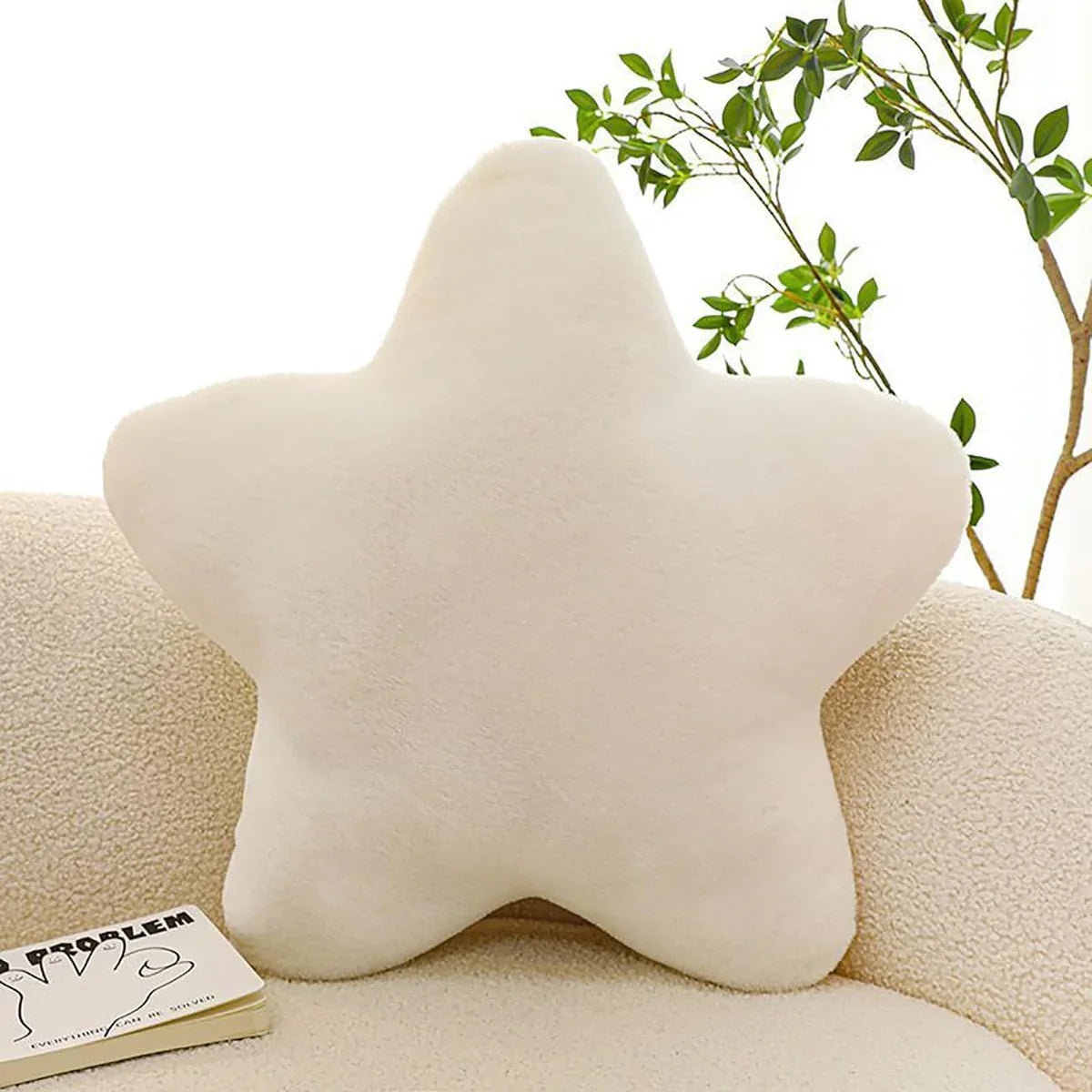 Miila Star Pillow White Soft Plush Cushion Nursery Decor