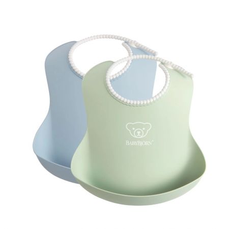 Babybjorn - Soft Bib - 2pack - Powder Grey&Green