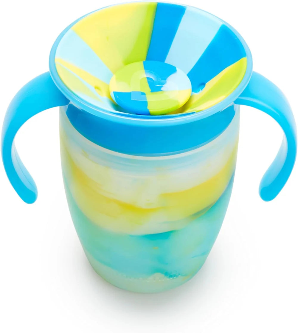 Munchkin - Miracle 360 Sippy Cup - Handles Spill Proof - Ounce Tropical Swirl