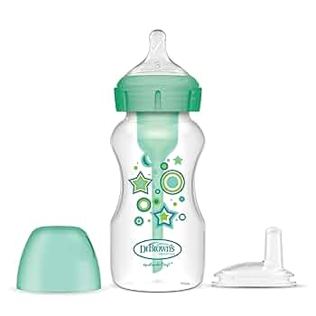 Wide Neck OP+ Bottle 270 ML Level 3 6m+ Nipple + Sippy Spout , Green