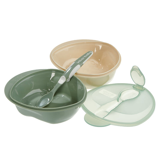 Vital Baby Nourish scoop' feeding set 2pk - natural moss