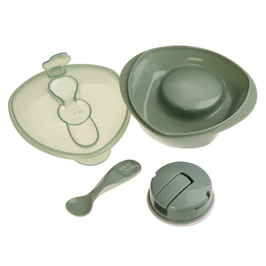 Vital Baby Nourish power' suction bowl - natural moss