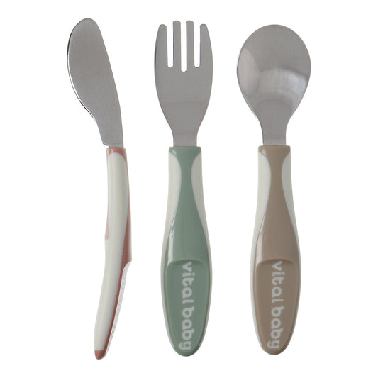 Vital Baby Nourish big kid cutlery 3pk - natural