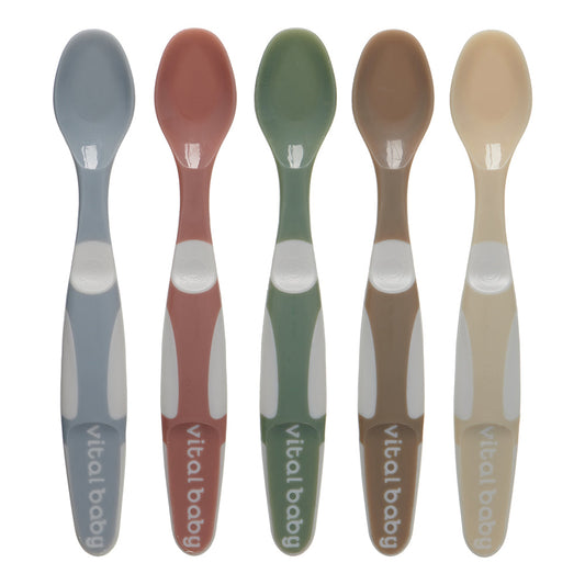 Vital Baby Nourish start weaning spoons 5pk - natural