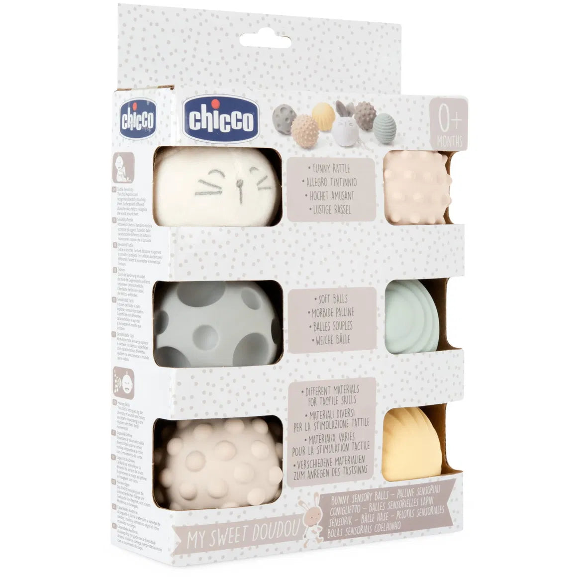 Chicco - Bunny Sensory Balls - White & Grey