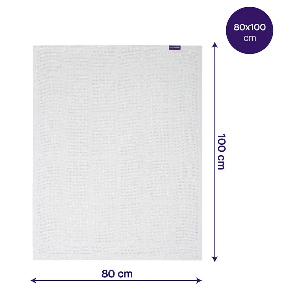 Clevamama - Cellular Baby Blanket - White 80*100cm White
