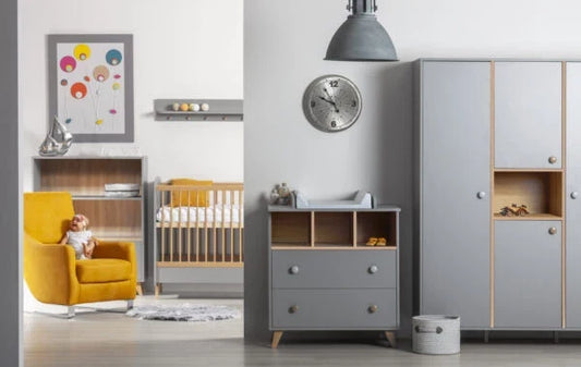 Faktum - Colette Convertible Baby Cot 140*70cm - Solid Wood & Laminated Design - Grey