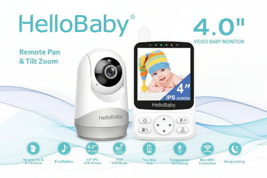 HelloBaby 4″ Inch Video Baby Monitor