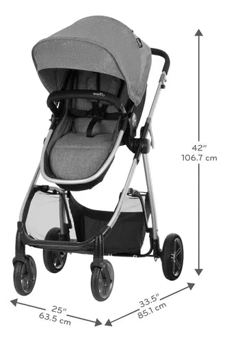 Evenflo - Omni Plus Modular - Travel System - Lightmax Sport Infant Car Seat - Light Gray