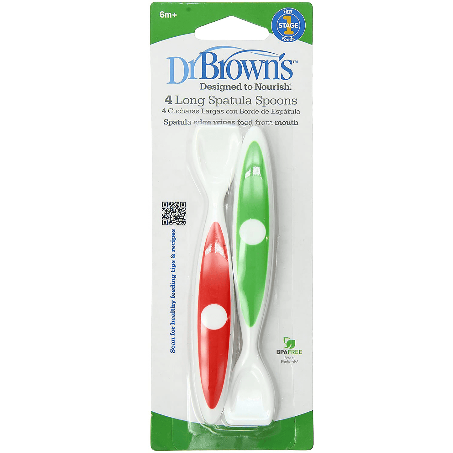 Long Spatula Spoons 6m+ , 4 Pack