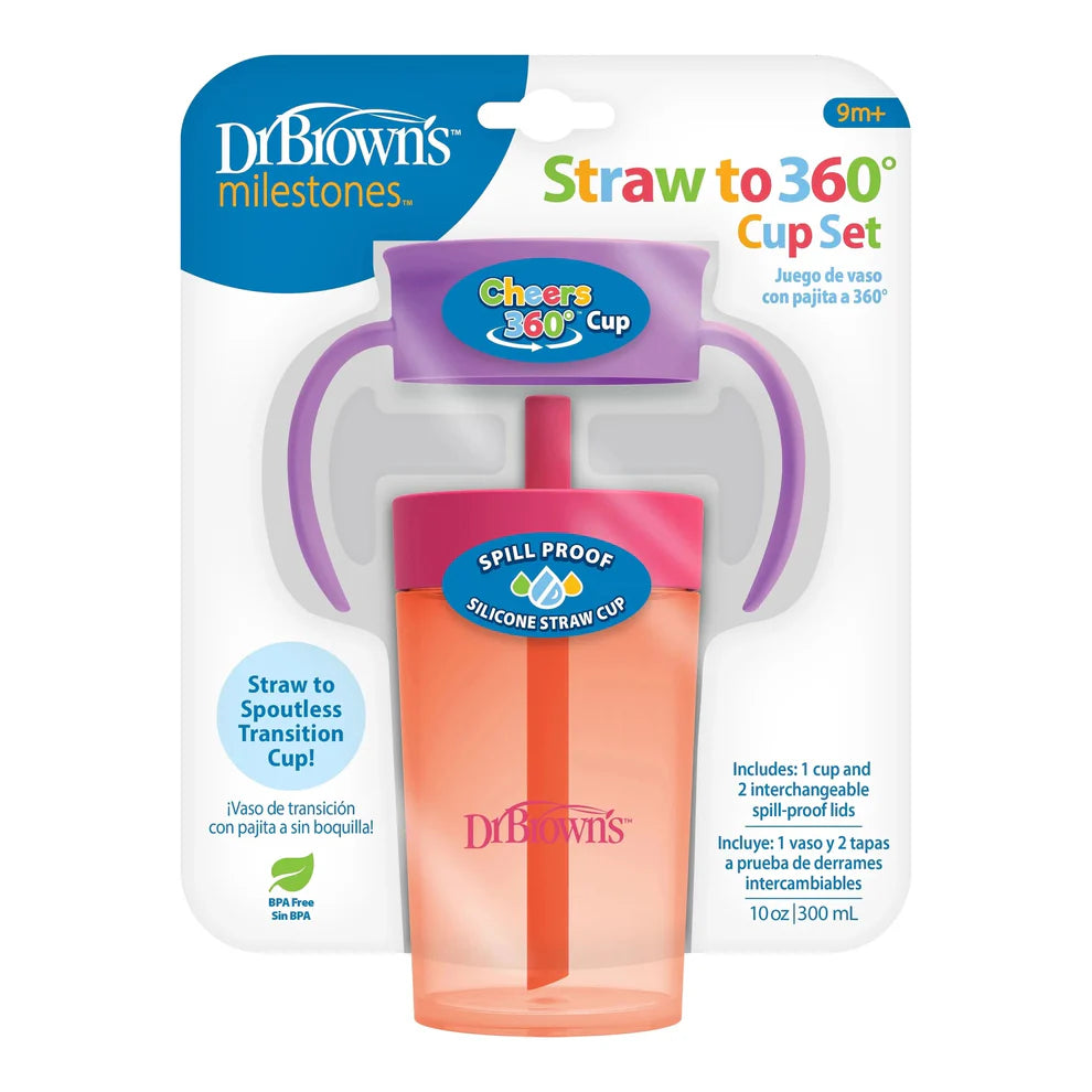 DrBrown's - Straw To 360 Cup - Coral - 9m+