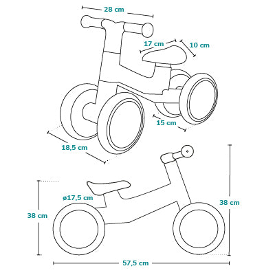 Lionelo - Villy Ride On Bike - Turquoise