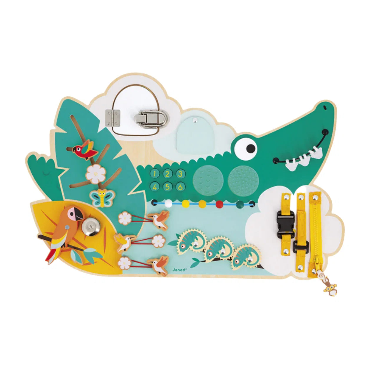 Janod - Tropik Crocodile Multi-Activity - Wooden Board