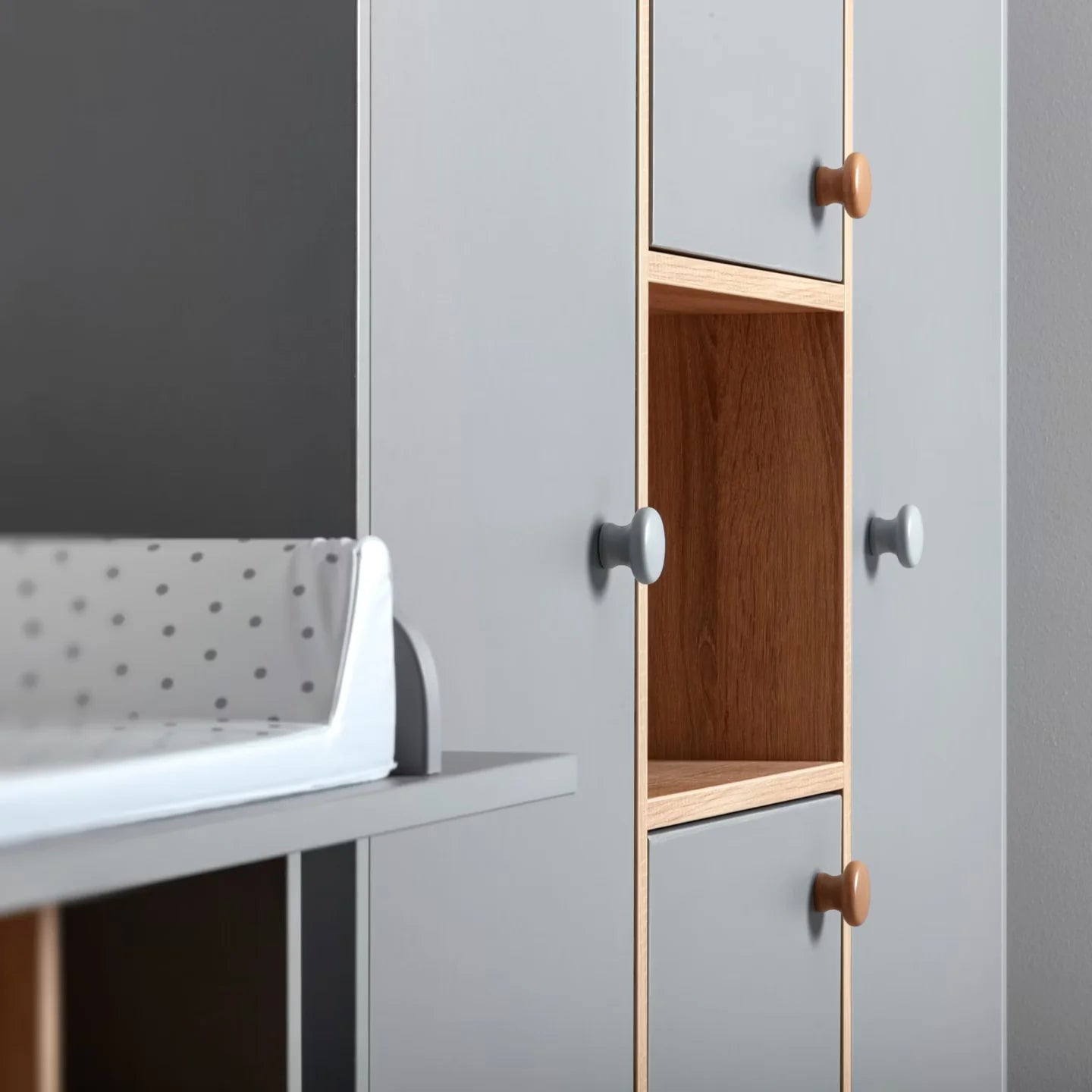 Faktum - Colette Large Three Piece Wardrobe - Soft-Close Doors - Arctic Grey & Sonoma Oak
