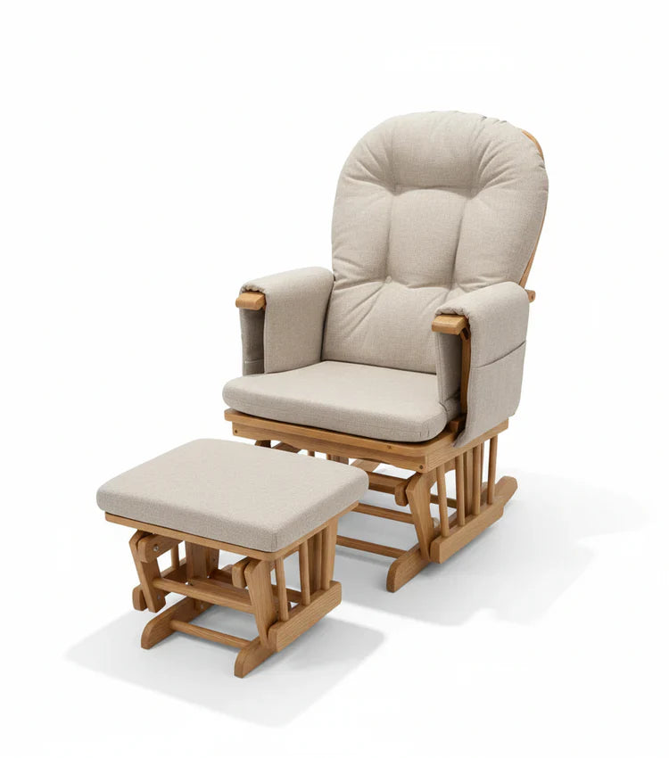 Miila Canvas Nursing Chair oatmean natural wood Rocker