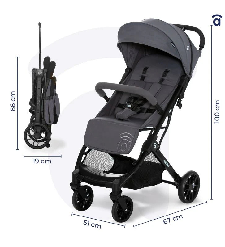 Asalvo - Kubic Stroller - Travel Stroller - Grey