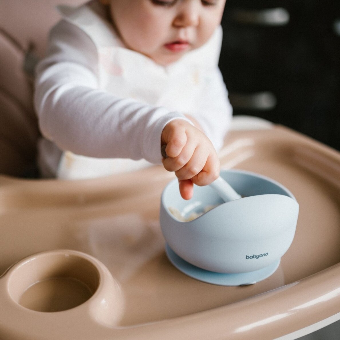 BabyOno - Silicone Suction Bowl - Light Blue