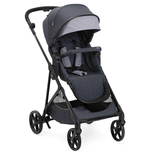 SEETY STROLLER - SEETY CARRYCOT (BOSTON GREY) - FIRST SEAT RECLINE (BLACK SATIN) - FULL 360 I-SIZE BASE