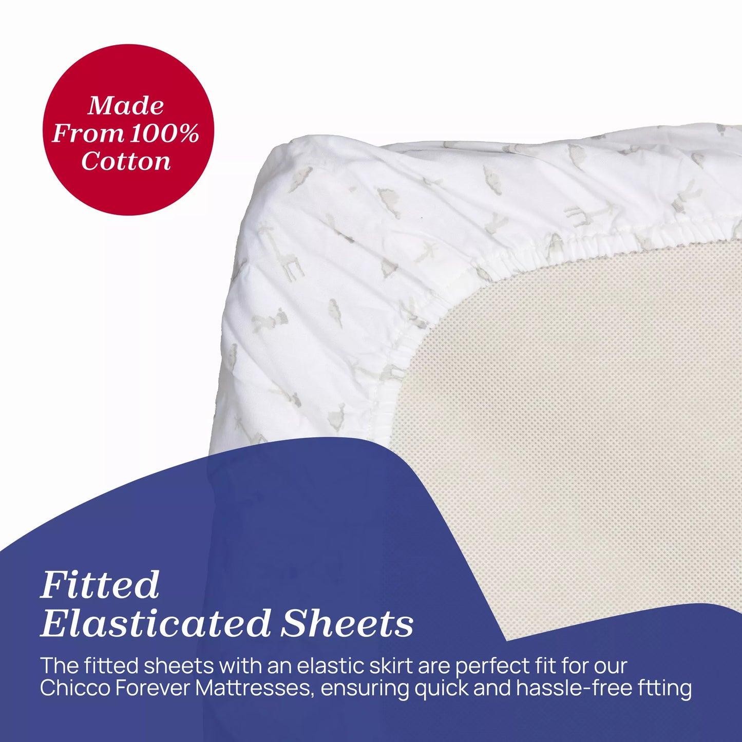 Chicco - Crib Set Cotton Up & Down - Next To Me Forever - Cloud