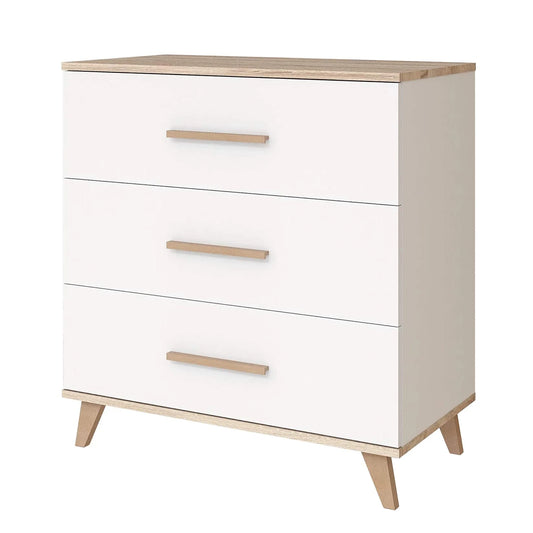 Faktum - Flip Chest - 3 Drawers Nursery Dresser - White-Oak