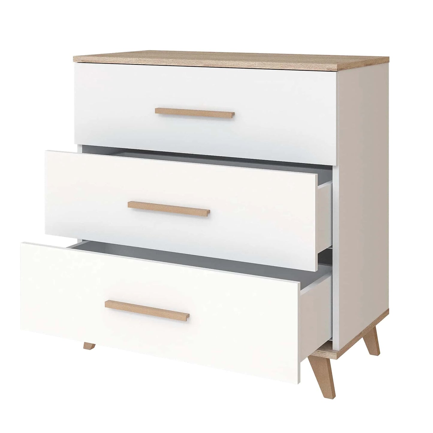 Faktum - Flip Chest - 3 Drawers Nursery Dresser - White-Oak