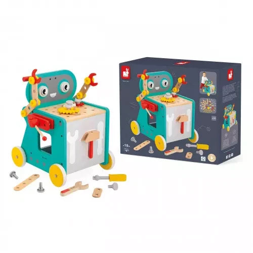 Janod - Brico' Kids Robot Trolley - Wooden