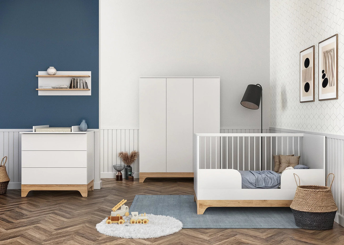 Faktum - Lumina - 3 Drawer Chest - Modern Nursery Storage - White