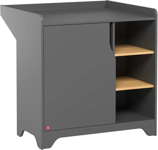 VOX Dresser With Changer Leaf Graphite/Oak
Depth: 44cm
Width: 88.5cm
Height: 89.5cm
weight 37.70 kgs (2 packages)
Graphite/Oak