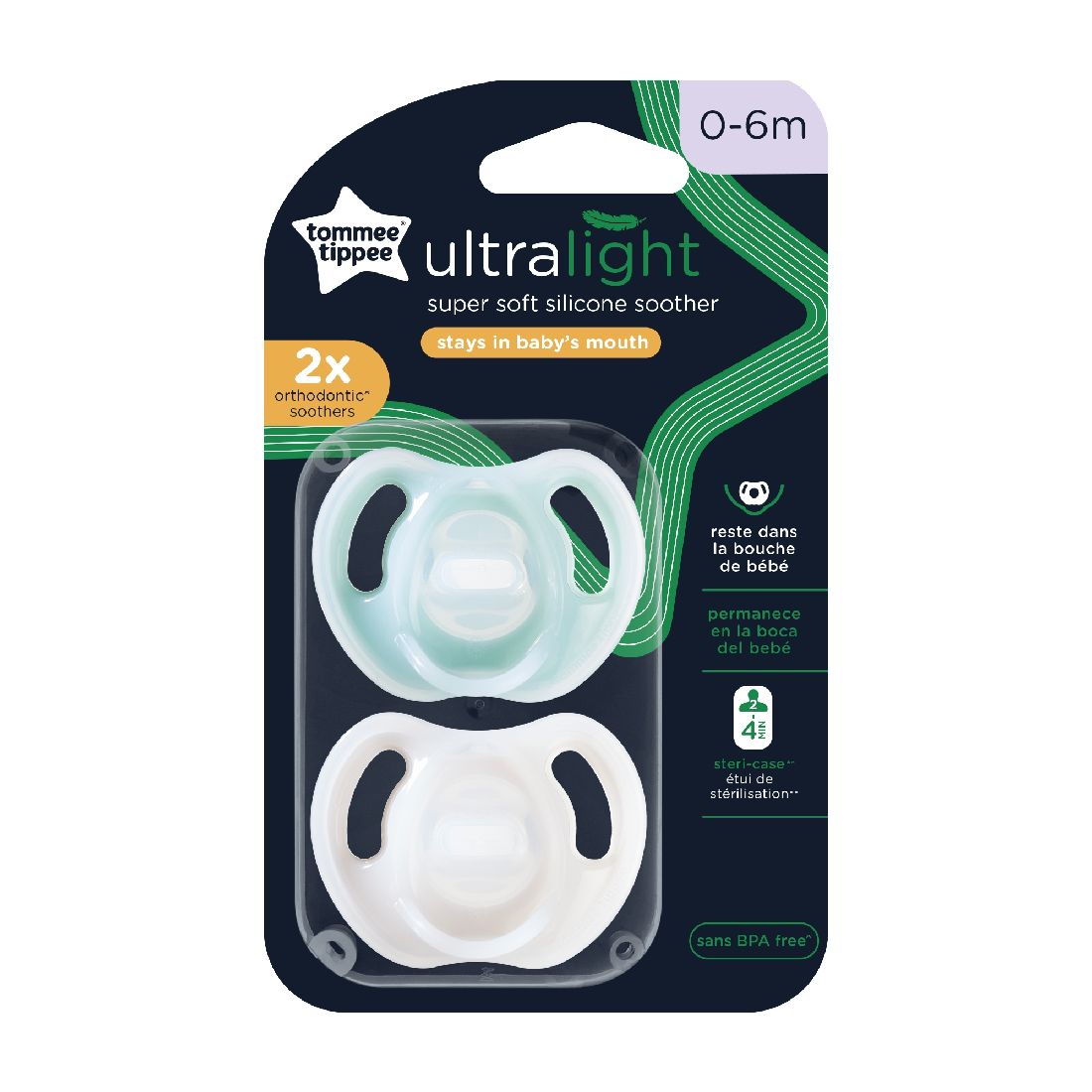 Tommee Tippee - Ultralight Soother - 0-6m - 2pcs