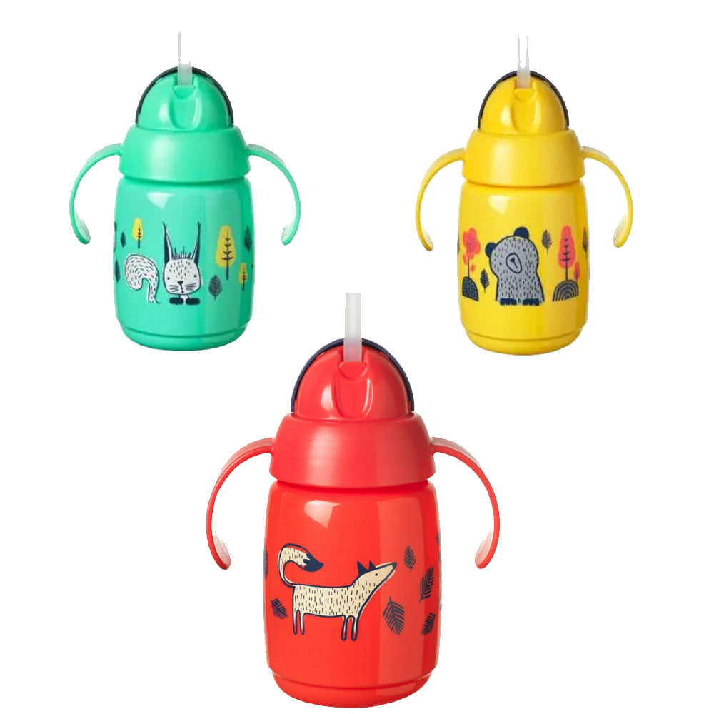 (TOMMEE TIPPEE) TT 1X TRAINER STRAW 300ML UK/AR YELLOW-/GREEN/RED