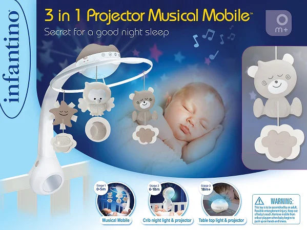 Infantino 3 in 1 PROJECTOR MUSICAL MOBILE