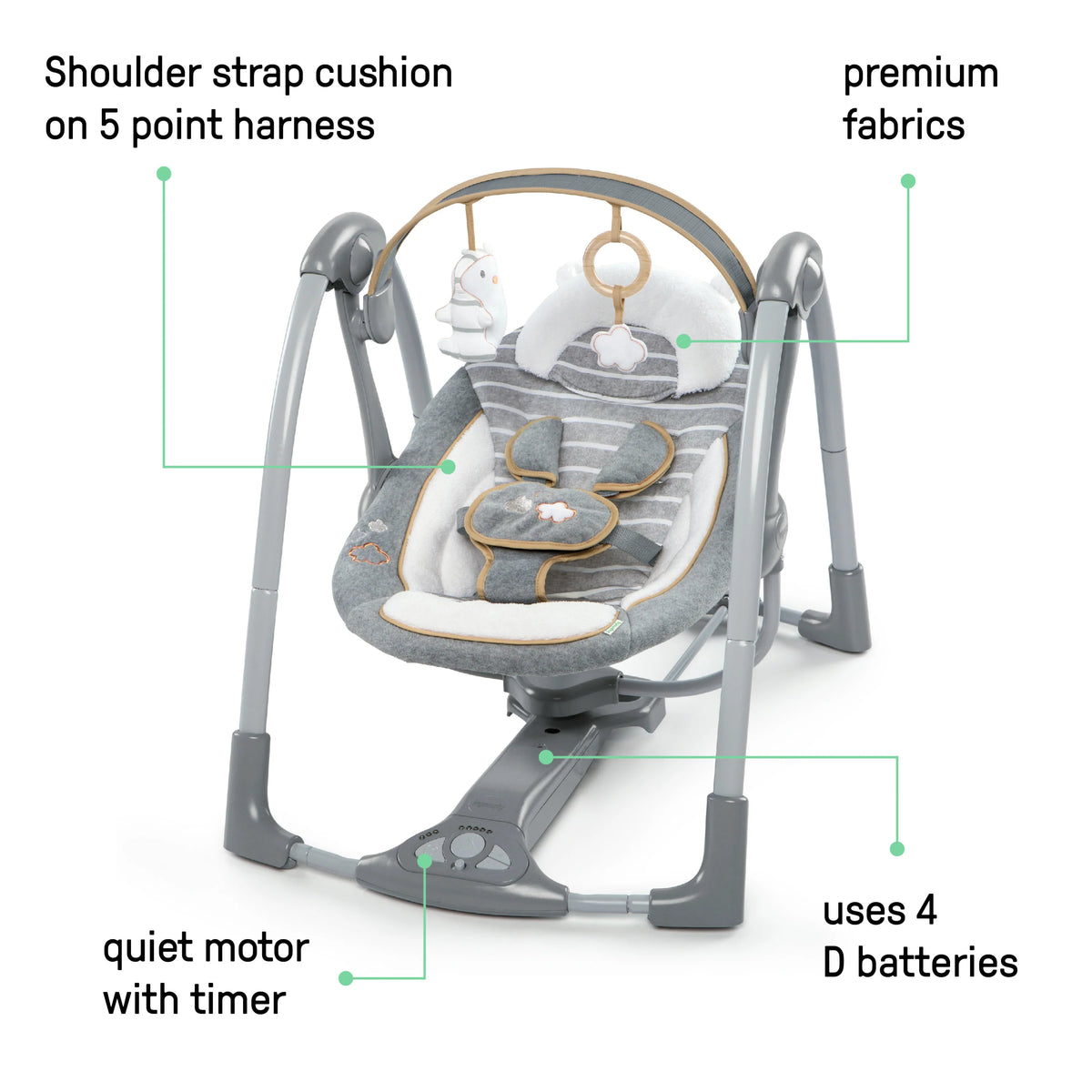 Kids2 - BTQ  Swing And Go Portable - Teddy