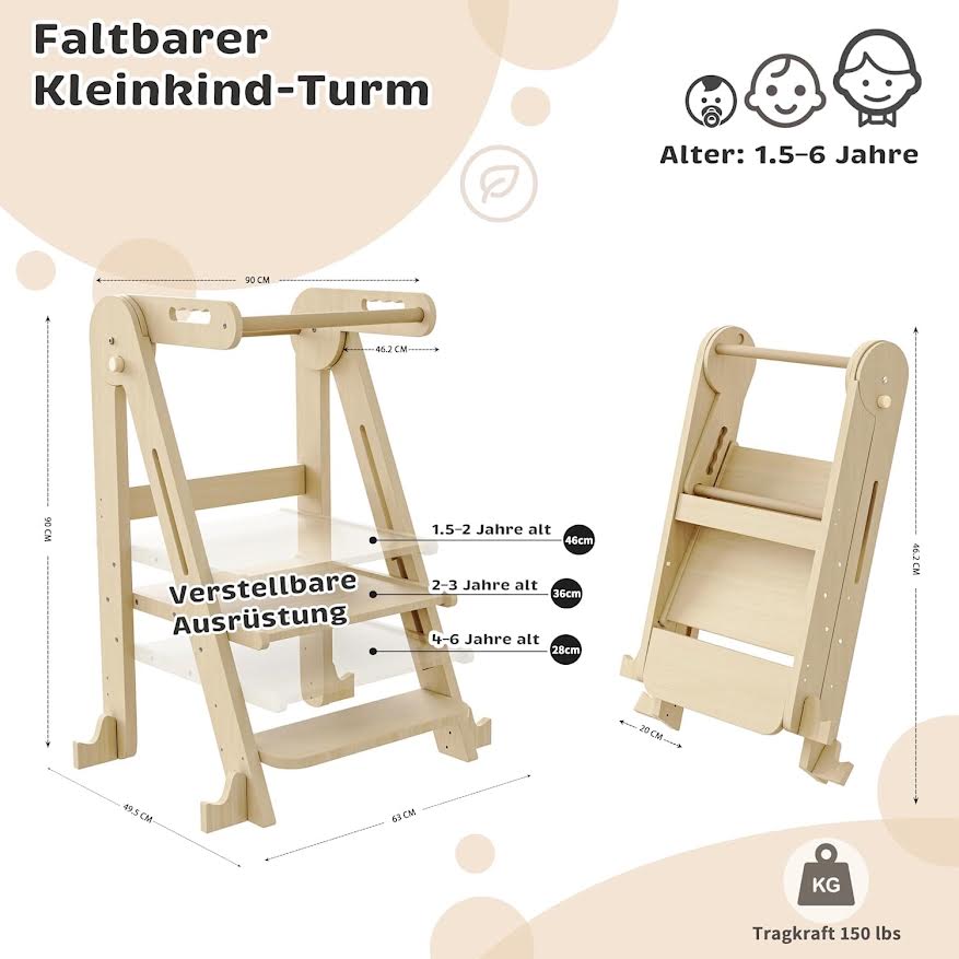 Foldable & Adjustable Learning Tower
