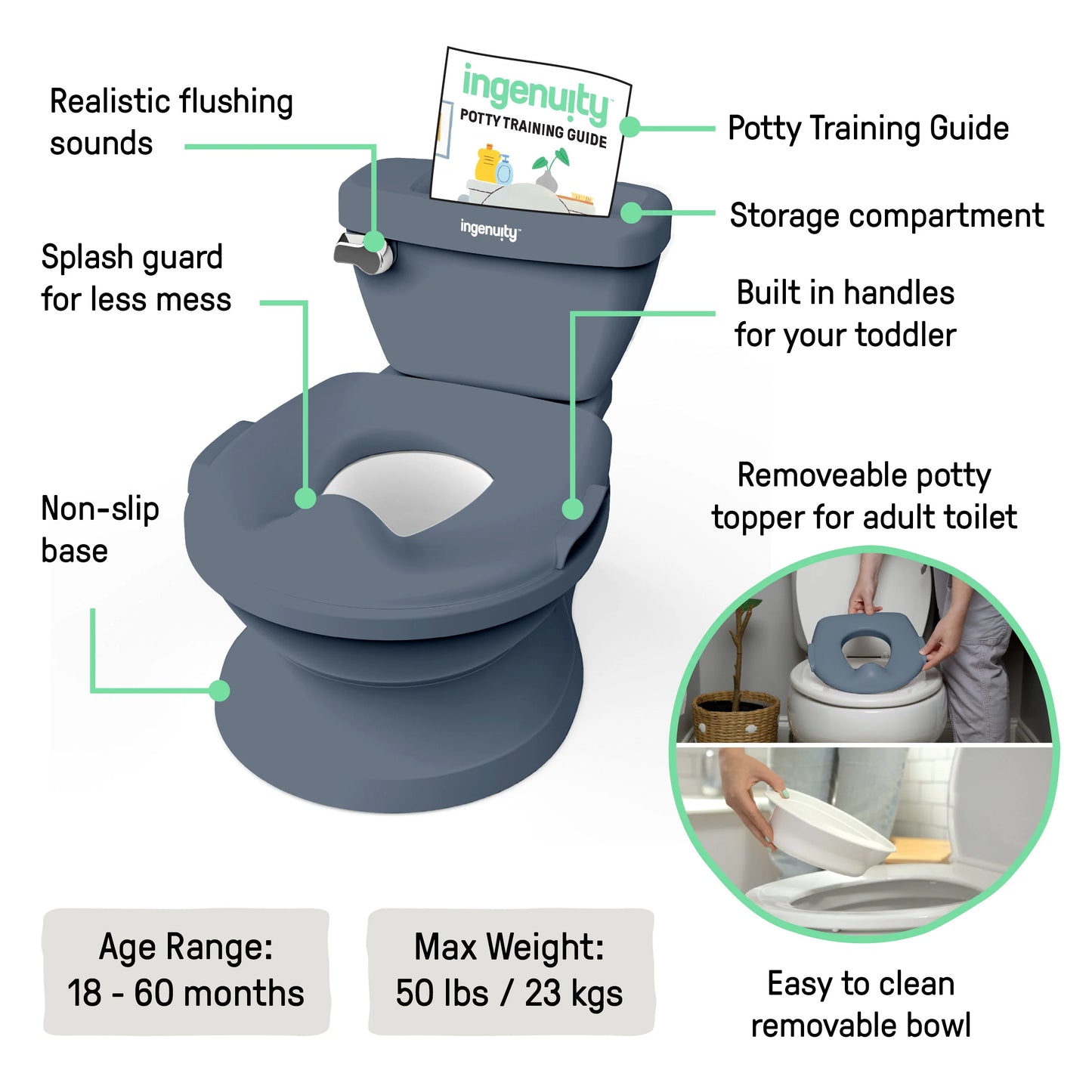 Kids2 - Ingenuity My Size Potty Pro - Blue