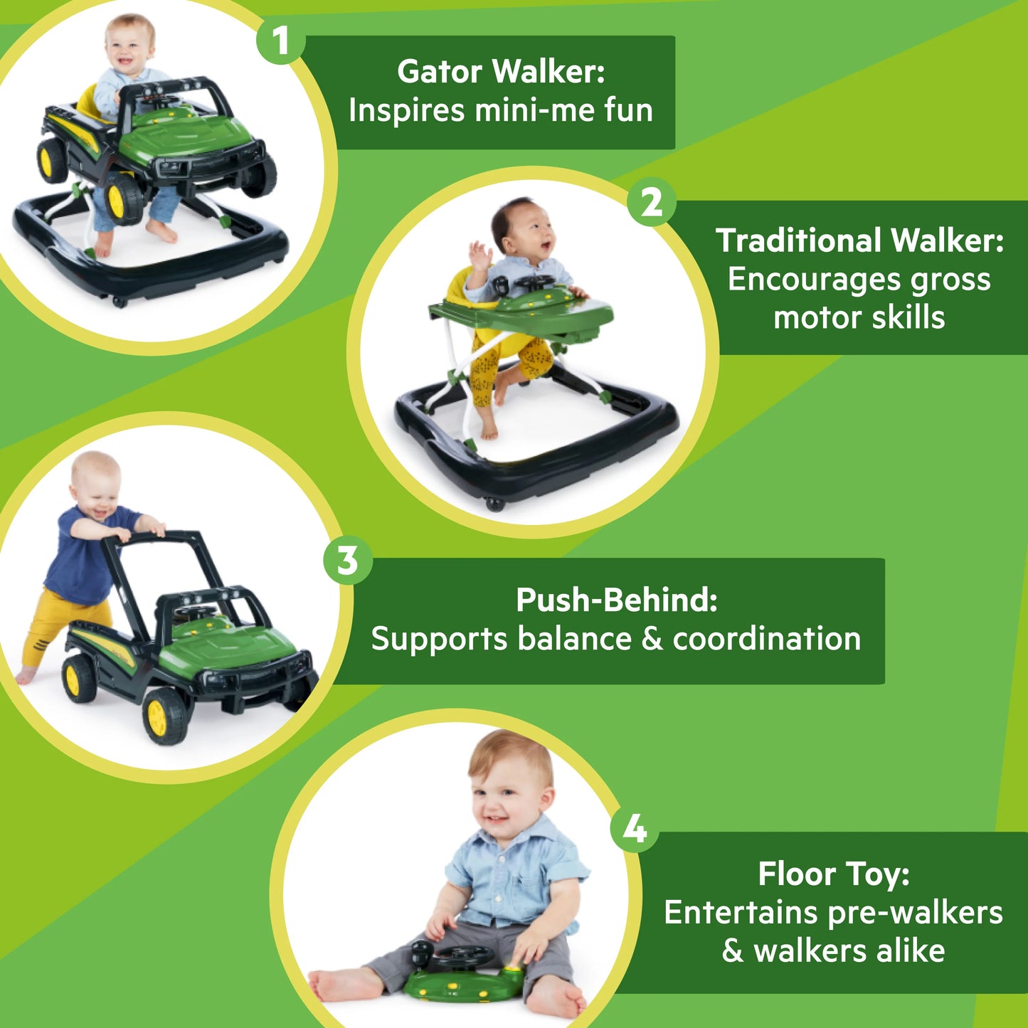 Kids2 - John Deere 3 in 1 Walker