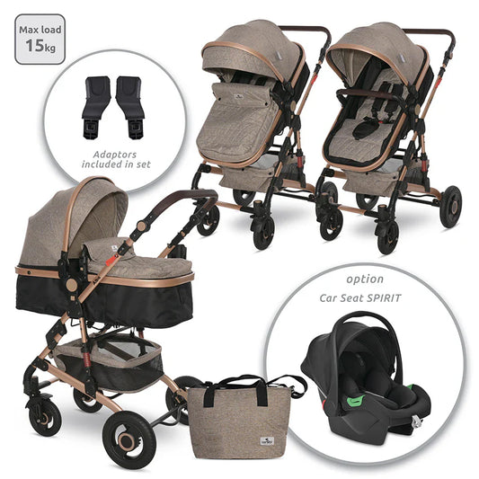 Baby Stroller ALBA PREMIUM SET 3in1 Pearl Beige new