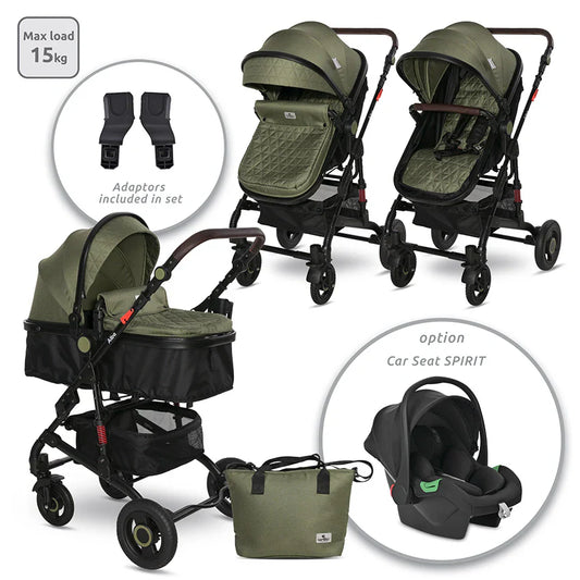 Baby Stroller ALBA PREMIUM SET 3in1 Loden Green new
