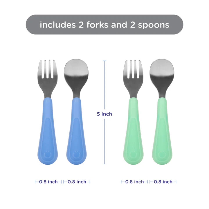 Ubbi - SST Cutlery 2Forks/2Spoons - Polaris/Sugar Snap