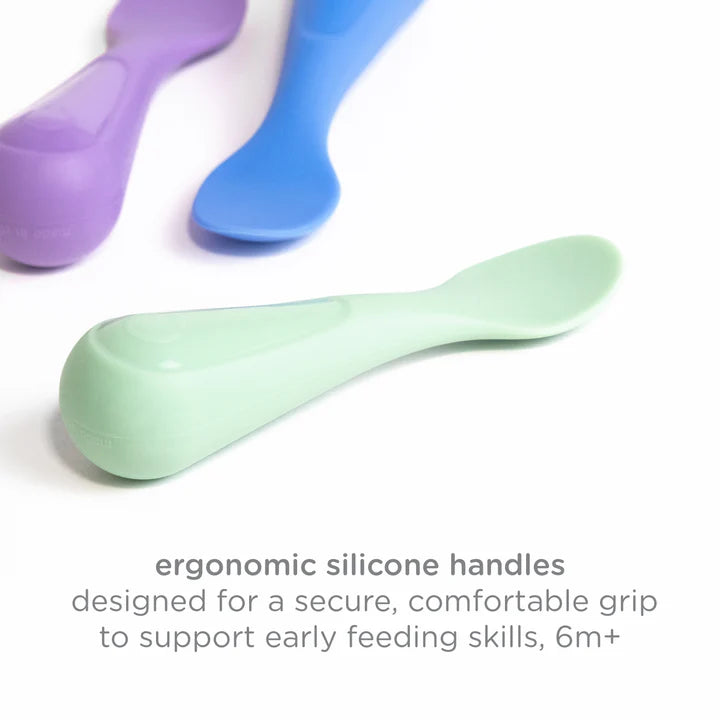 Ubbi  - Silicone Cutlery 3Spoons - Polaris , Smoothie , Sugar Snap