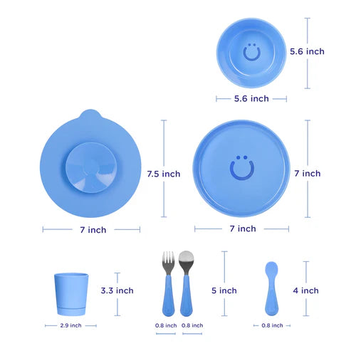 Ubbi - Feeding Set - Plate,Bowl,Cup,Cutlery,Sunction Cup